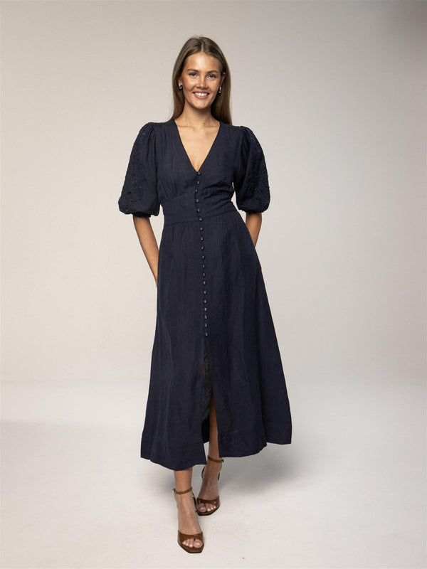 Andrea Dress, Sailing Blue Linen