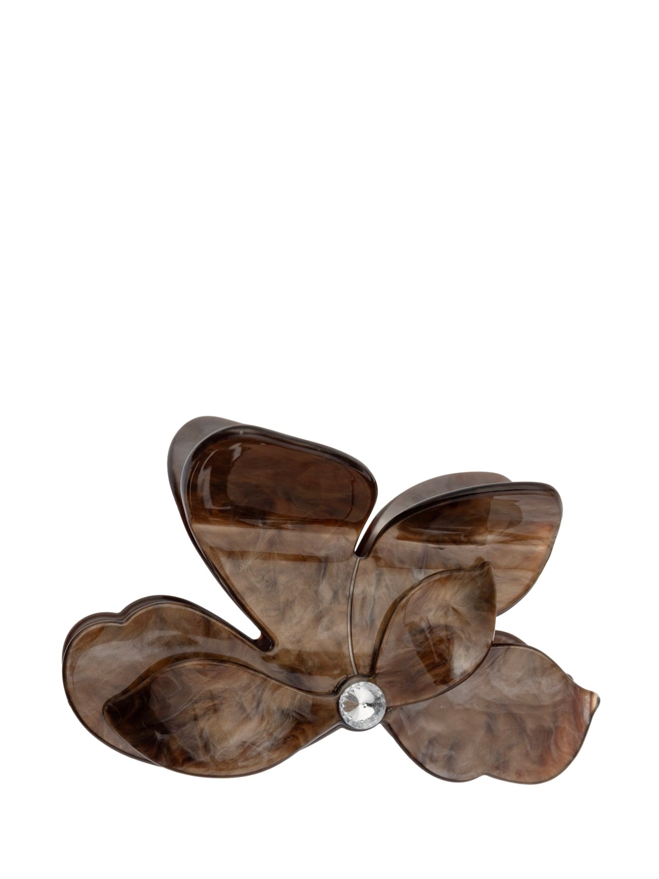 Orchid Flower Hair Claw, Chocolate
