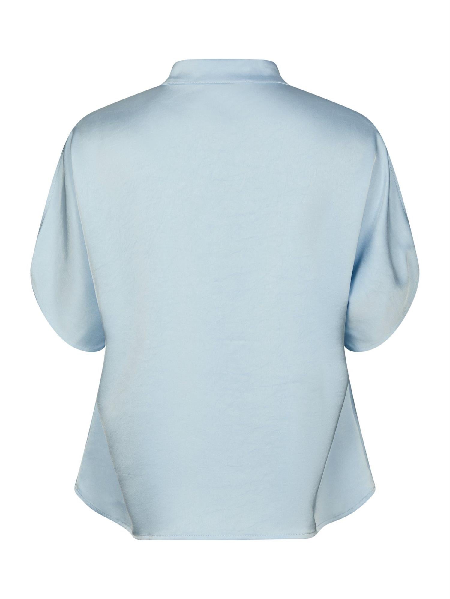 Anelle Heavy Sateen Blouse, Light Blue