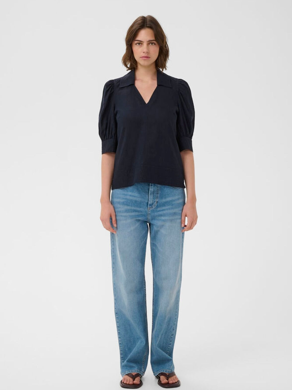 EDITH IW BLOUSE, Midnight Blue