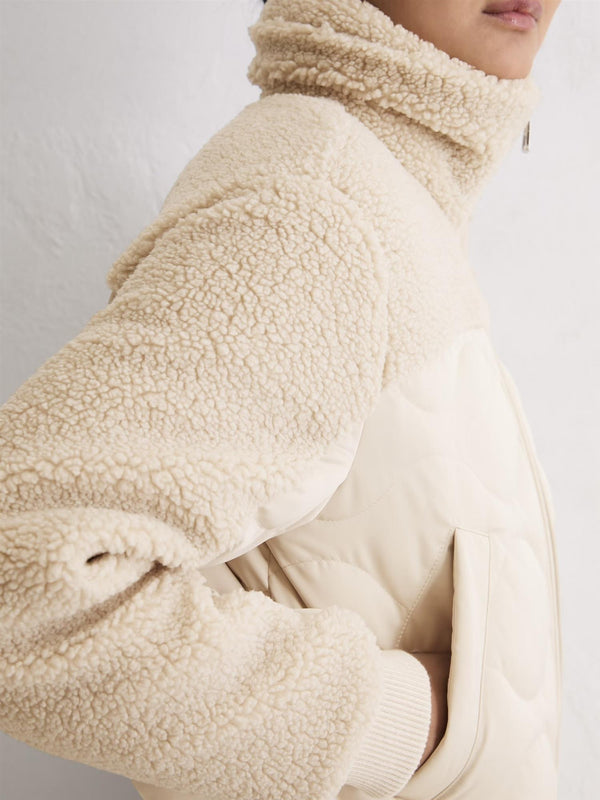 Curly patched Jacket, Natural Stone