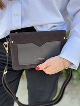 Anjou Clutch Suede, Marron