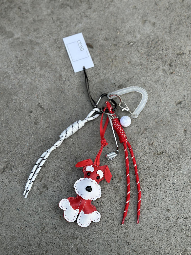 Bag Charm, Red Schnauzer