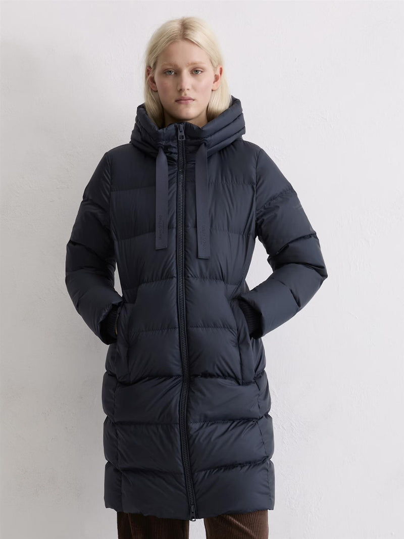 Coat, down filled, with hood, Deep Blue sea