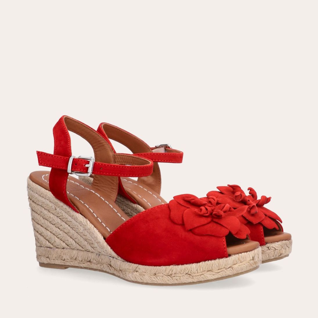Espadrilles, Red Fuoco suede