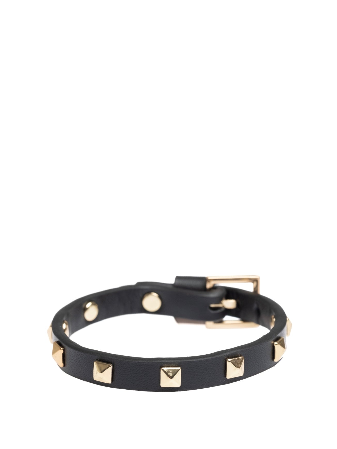 Leather Stud Bracelet Mini, Black