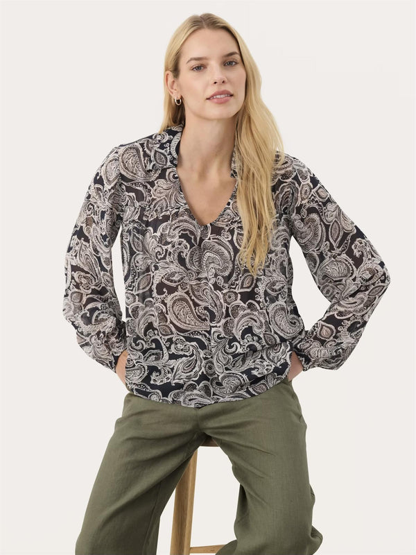 Nicholina PW Blouse, After midnight Paisley
