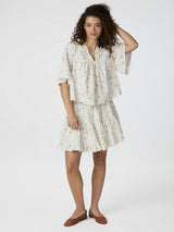Siama Dobby Flower Blouse, Off white