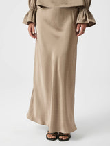 Viso Heavy Sateen Bedaz Skirt, Dark Taupe