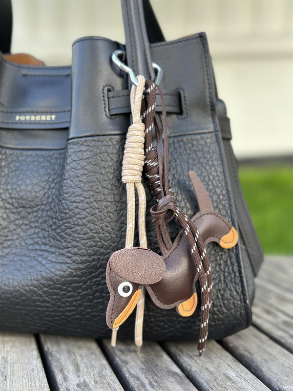 Bag Charm, Brown Plane Dachs