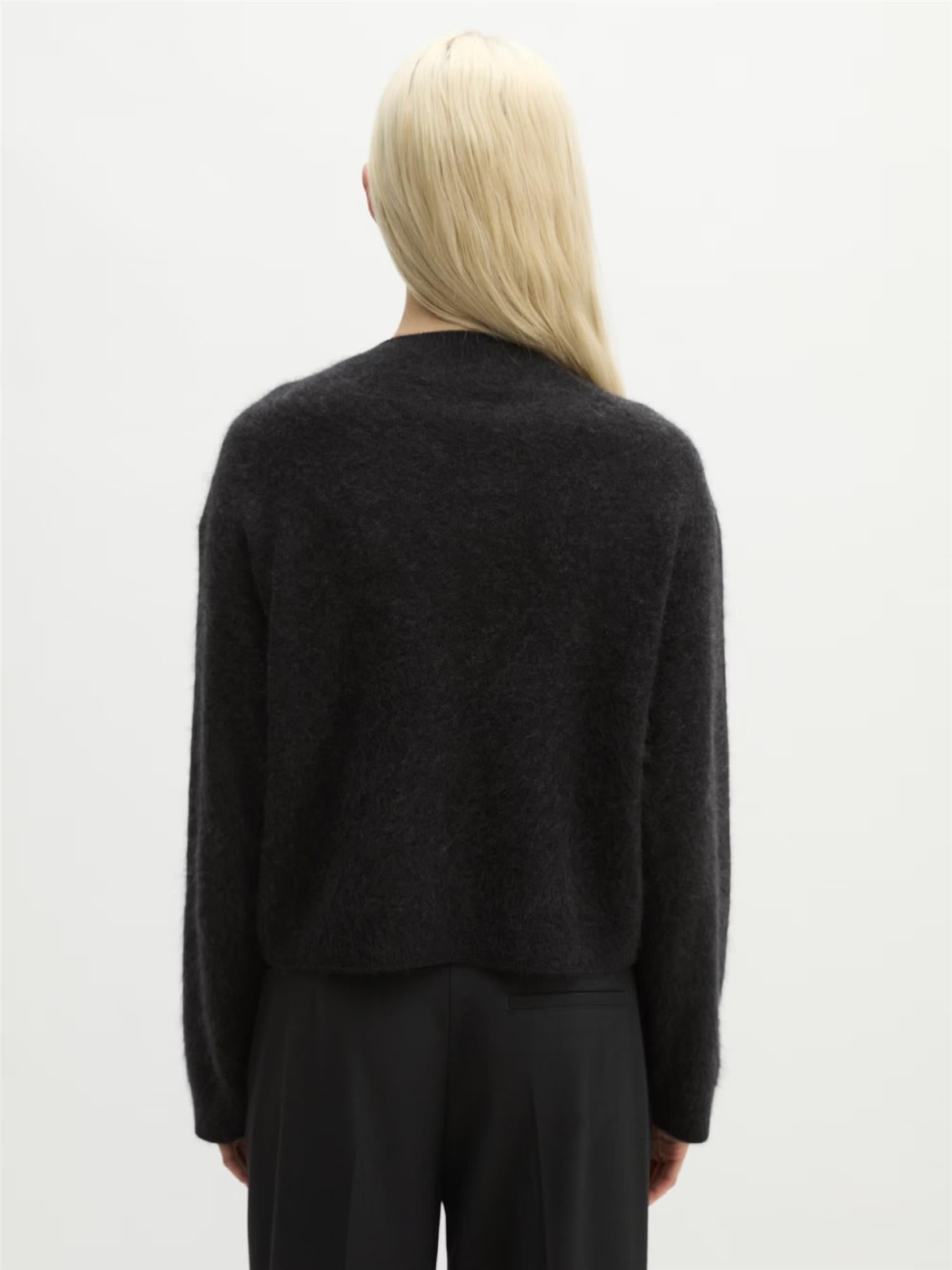 Cardigan, Round-neck, Burnt Coffee