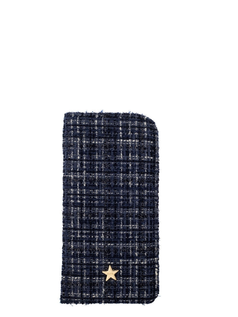 Tweed Eyewear Case, Navy Blue