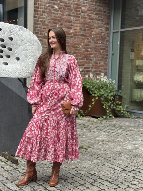 Cotton Slub Midi Dress, Poppy Meadow