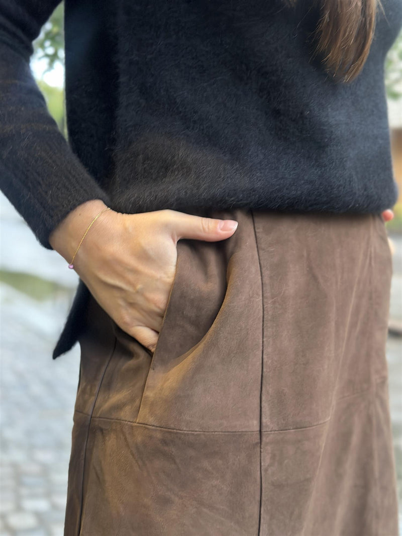Suede Skirt, Brown