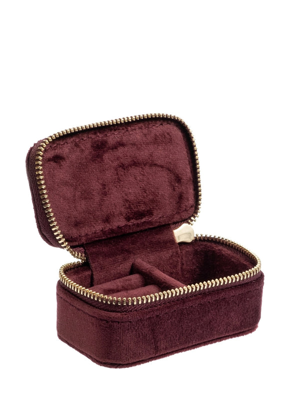 Micro Velvet Jewellery Box, Maroon