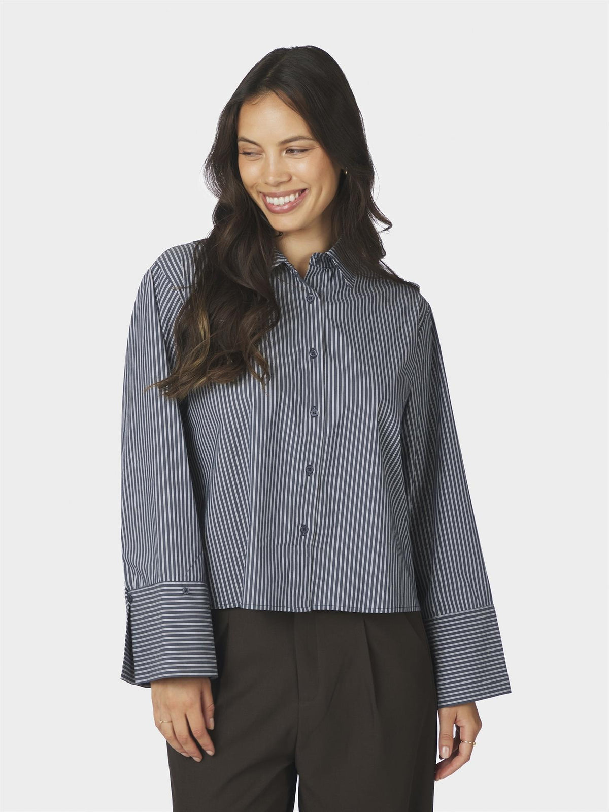 Jaylin Stripe Shirt, Dark Navy