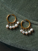 Estelle - Pearl Hoop Earrings