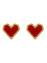 Sarah - Red Heart Stud Earring