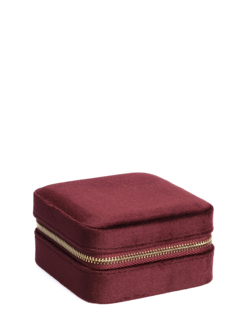 Velvet Jewellery Box Mini, Maroon