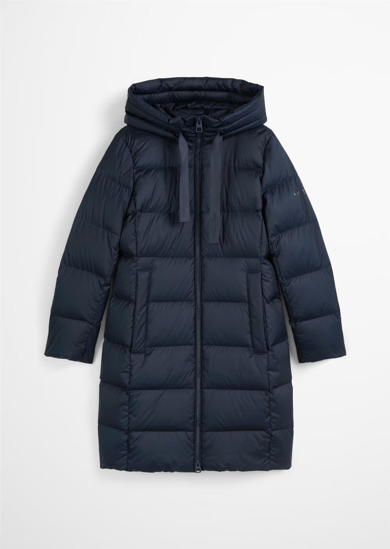 Coat, down filled, with hood, Deep Blue sea