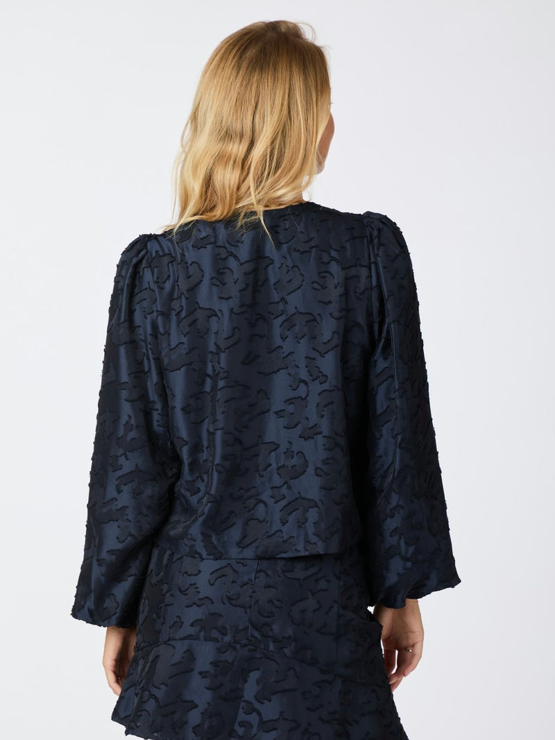 Daliska Artwork Blouse, Navy