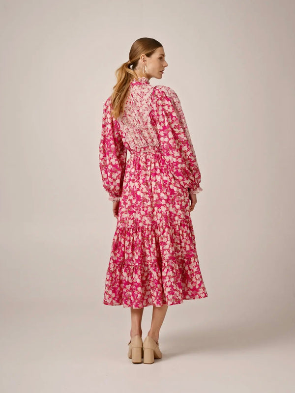 Cotton Slub Midi Dress, Poppy Meadow