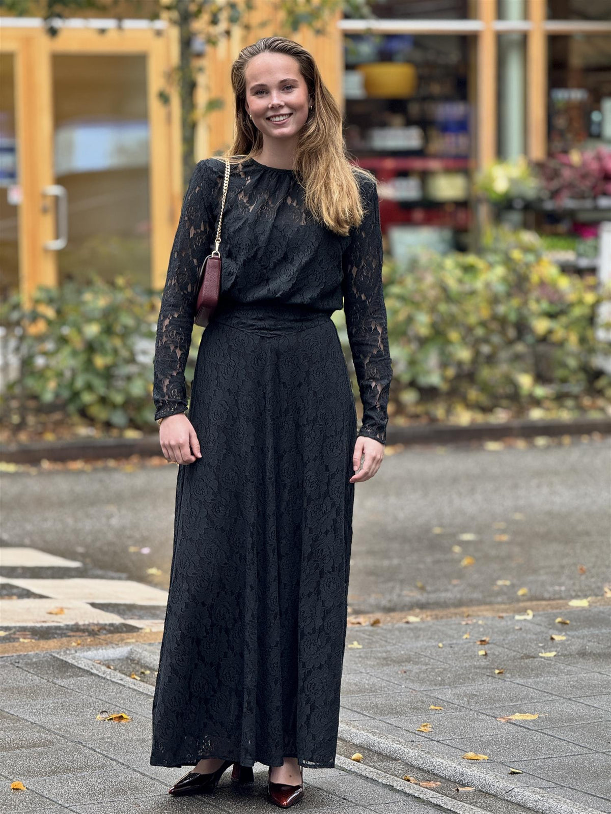 Lace Gown Dress, Black