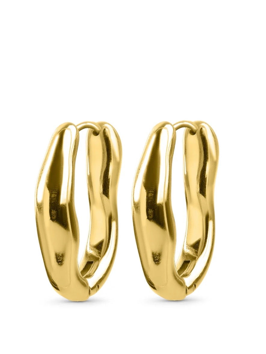 Blanka - Hoop Earrings Stainless Steel - Gold