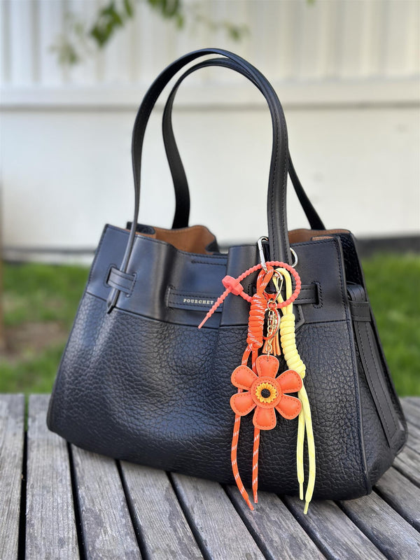 Bag Charm, Orange Flower