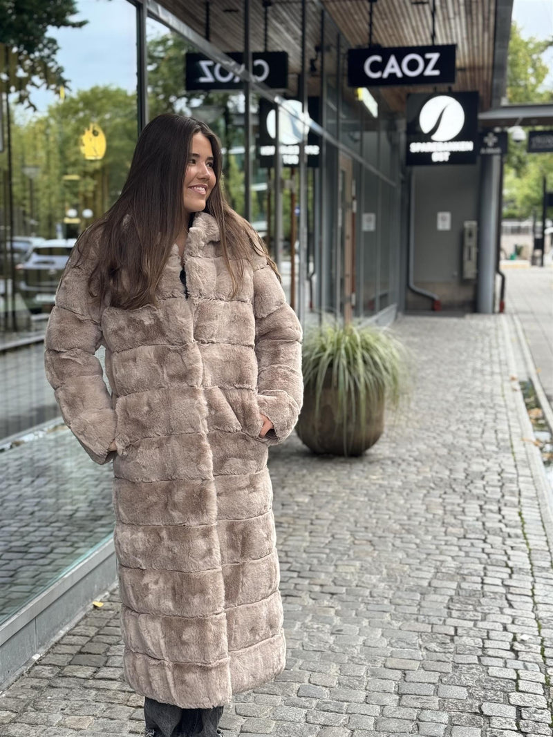 Fake Fur Jacket LONG, Sand