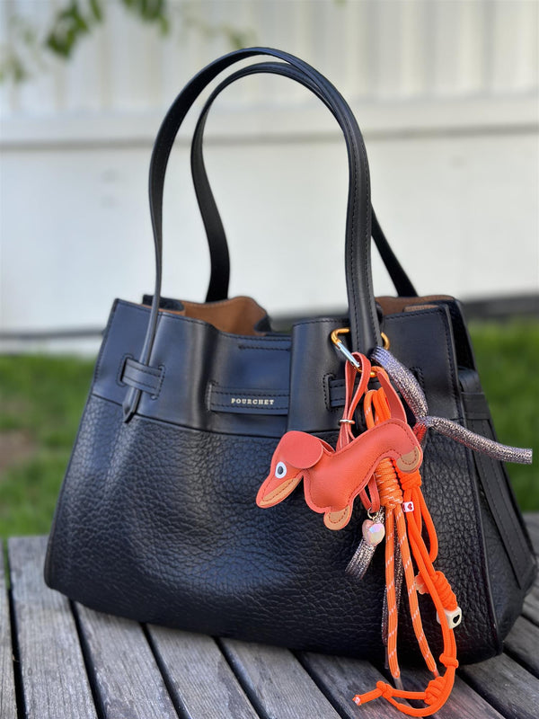 Bag Charm, Orange Dachs