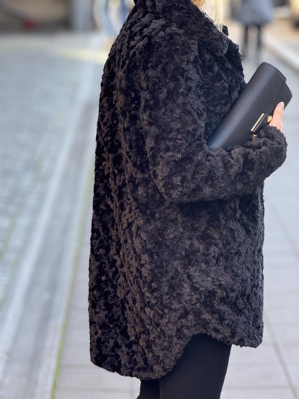 Fake Fur Jacket, Black