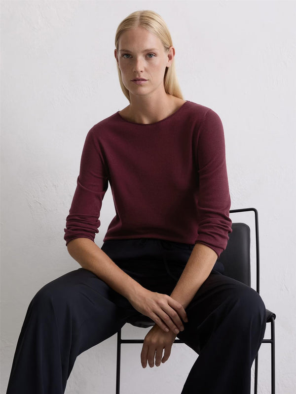 Pullover, longsleeve, Aubergine Red