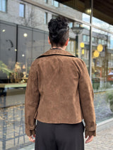 Suede Short Trenchcoat, Brown