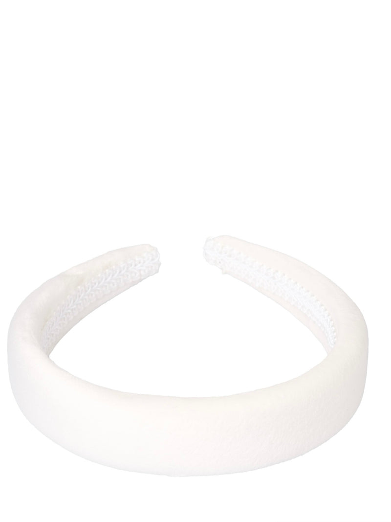 VELVET HAIR BAND BROAD, White