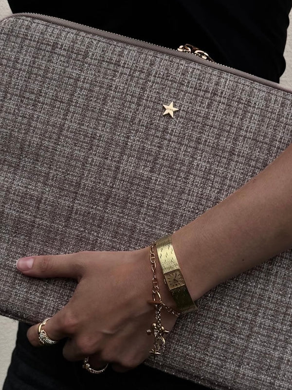 Tweed Mac Cover, Warm Taupe
