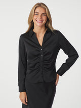 Christy Heavy Sateen Bedaz Shirt, Black