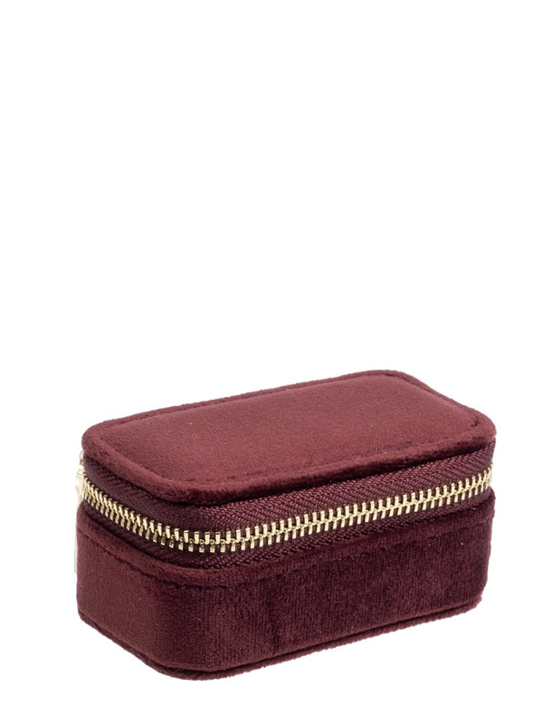 Micro Velvet Jewellery Box, Maroon