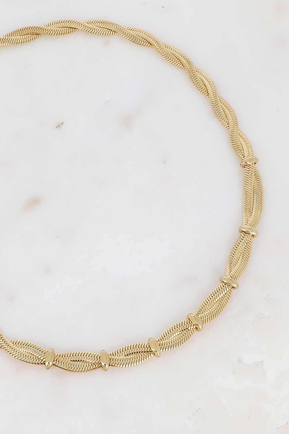 Necklace, Mirror mesh, Gold