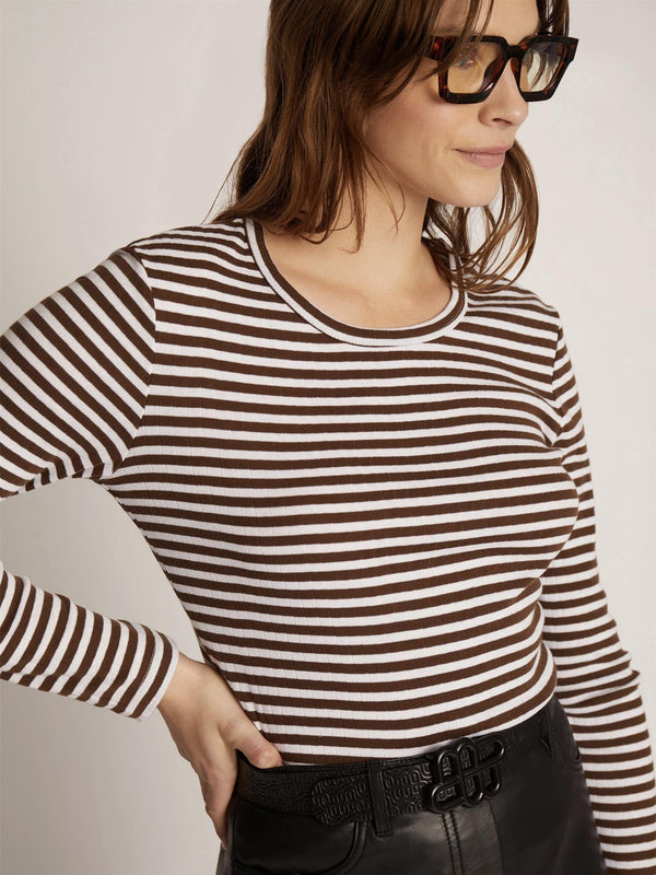 JOTE Top, Brown/White