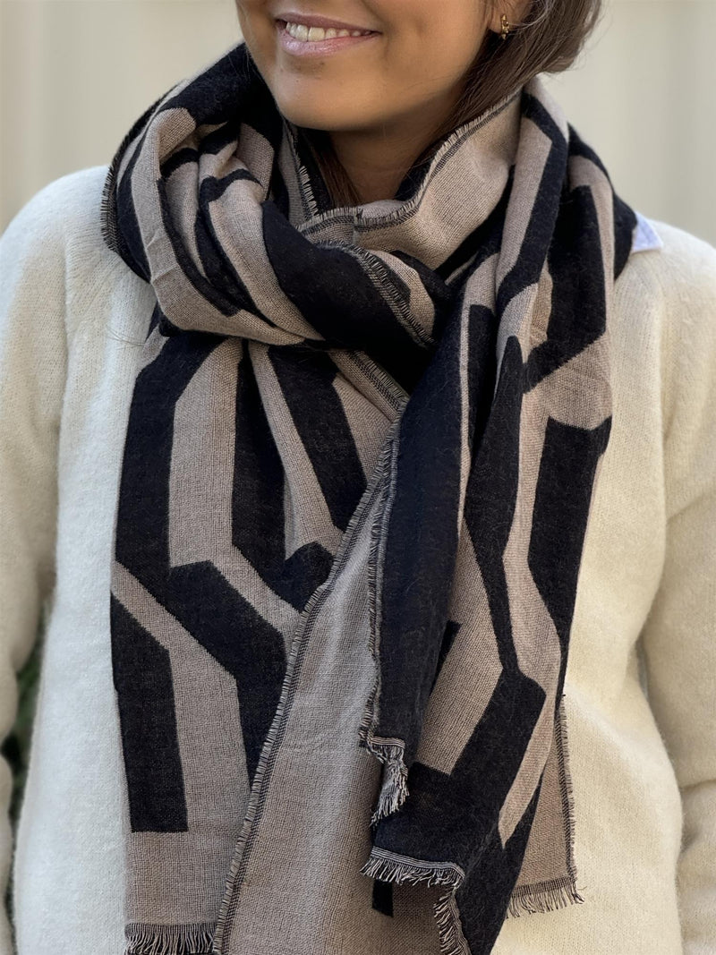 Scarf, woven, jacquard, Stone