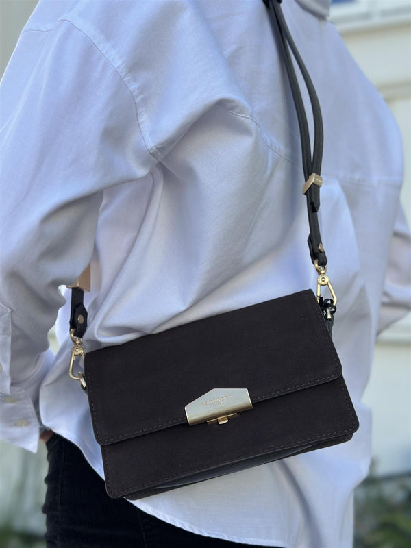 Anjou Clutch Suede, Marron
