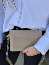 Anjou Clutch Suede, Mastic