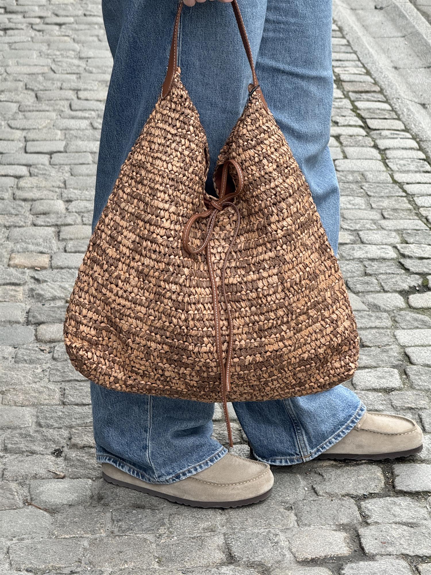Paper Straw Siena Bag, Brown
