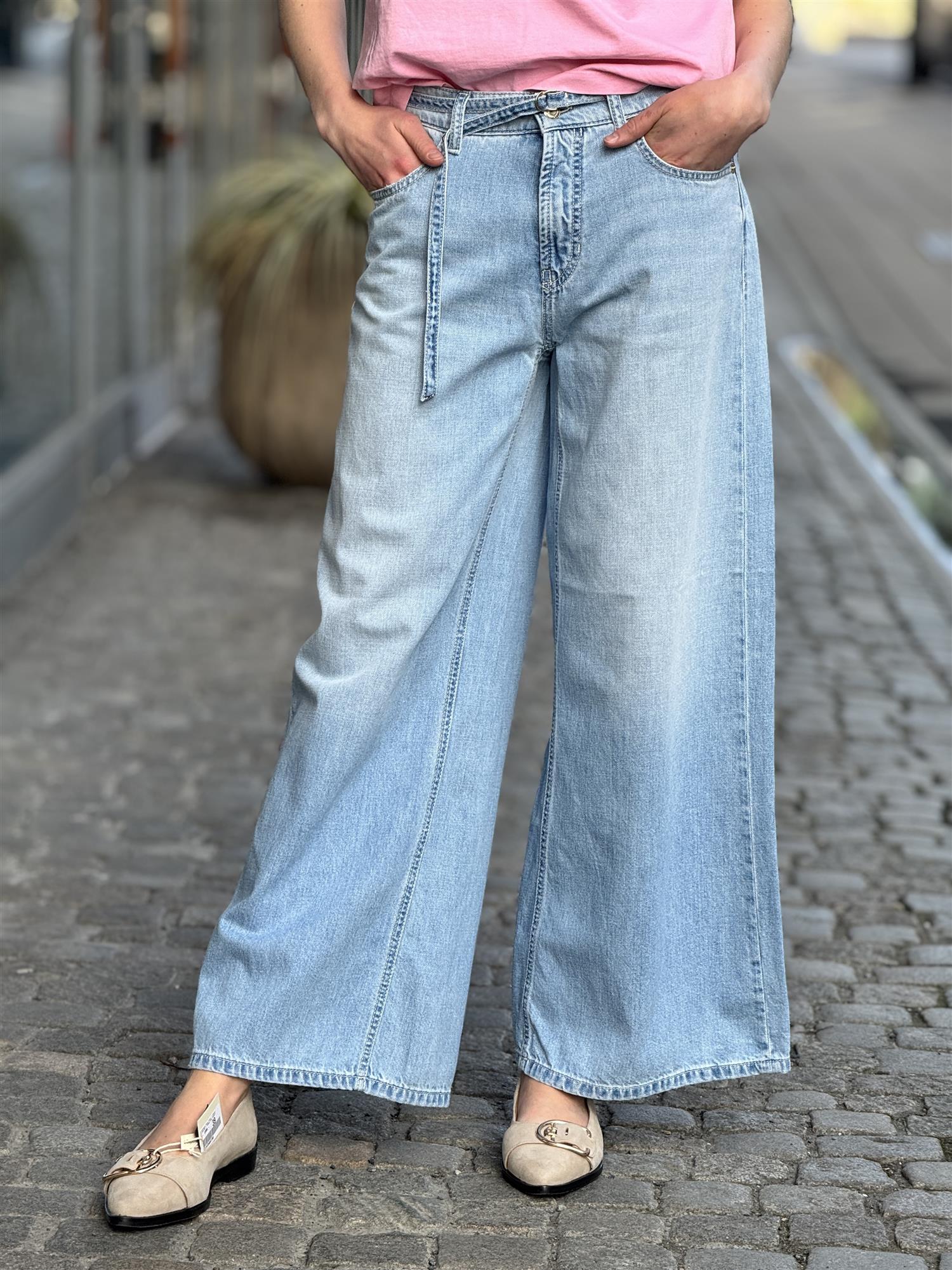 Palazzo Cropped, Blue Mirage