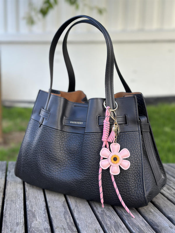 Bag Charm, Pink Flower Power