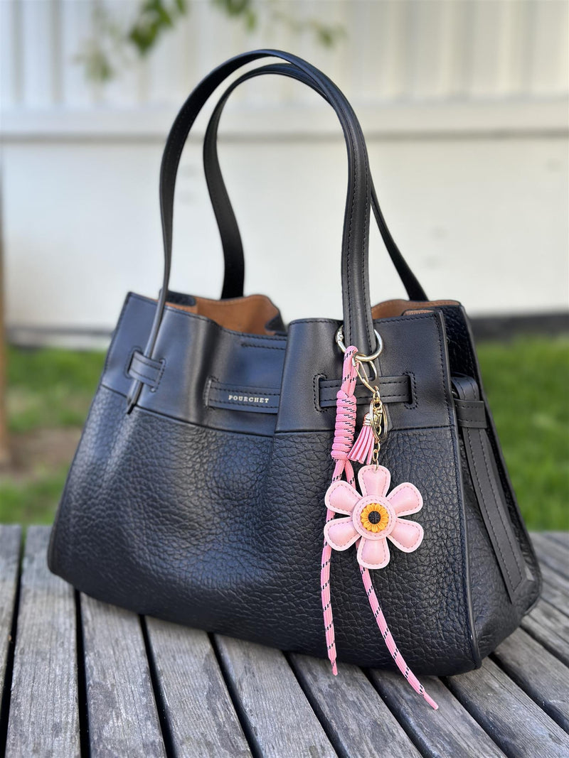 Bag Charm, Pink Flower Power