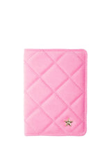 Velvet Quilted Passport Cover, Bubblegum Pink