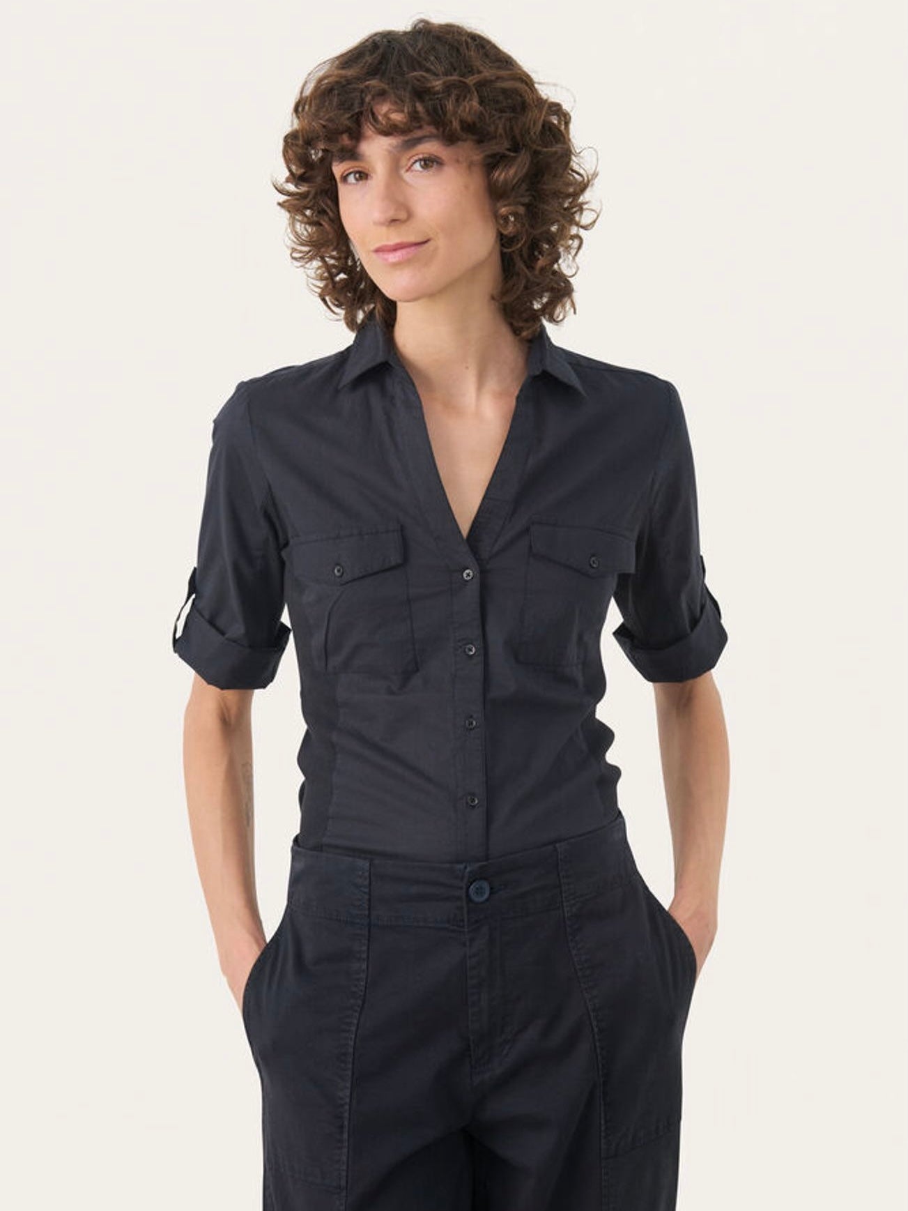 Cortnia PW Shirt, Dark Navy