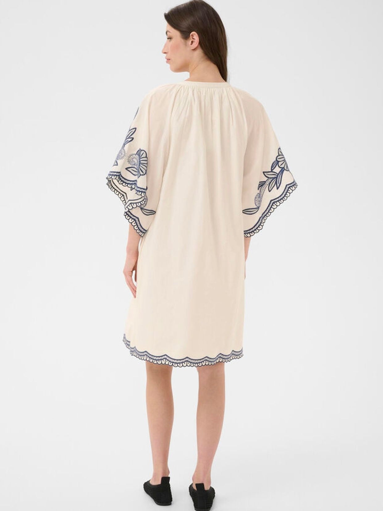 Breanna PW Dress, White/Blue